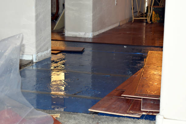 Professional Water Extraction technician working in Prather, CA